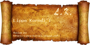 Lippe Kornél névjegykártya